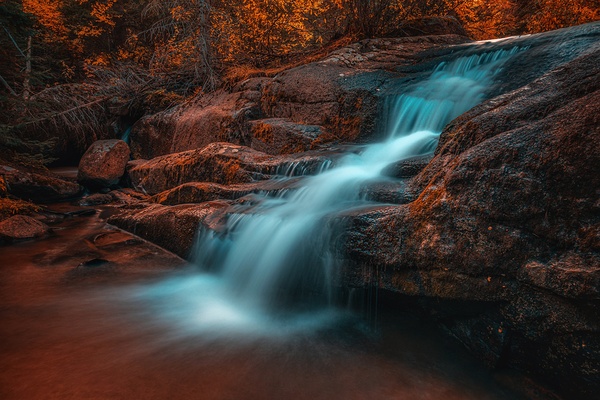 Secluded Forest Cascade by Elevated Imaging