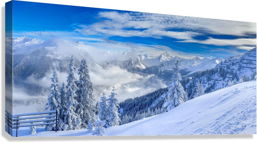Winter landscape in Montafon Canvas Print