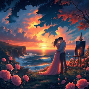 Eternal Embrace at Sunset