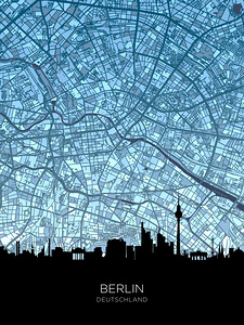 Berlin Skyline Map