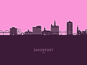 Davenport Iowa Skyline