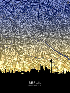 Berlin Skyline Map