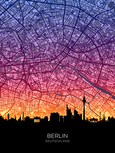 Berlin Skyline Map