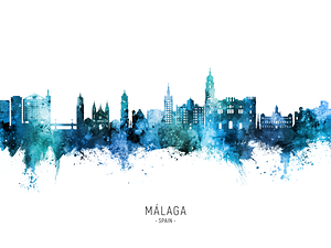 Malaga Spain Skyline