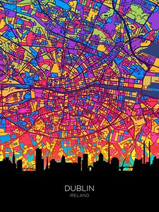 Dublin Skyline Map