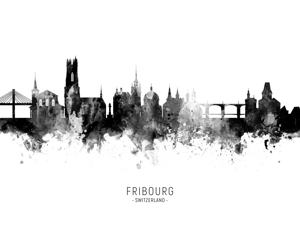 Fribourg Switzerland Skyline