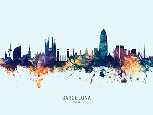 Barcelona Spain Skyline