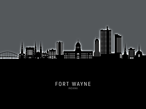 Fort Wayne Indiana Skyline