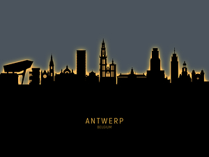 Antwerp Belgium Skyline