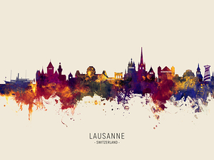 Lausanne Switzerland Skyline