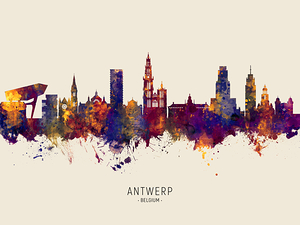 Antwerp Belgium Skyline