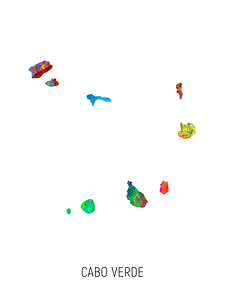 Cabo Verde Watercolor Map