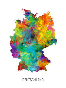 Deutschland Watercolor Map