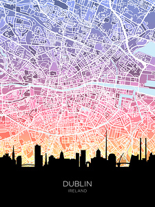 Dublin Skyline Map