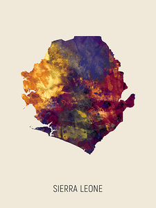 Sierra Leone Watercolor Map