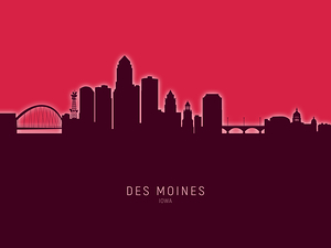 Des Moines Iowa Skyline