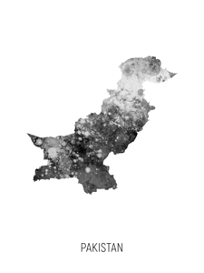 Pakistan Watercolor Map