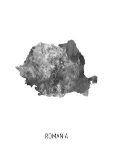 Romania Watercolor Map