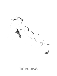 The Bahamas Watercolor Map