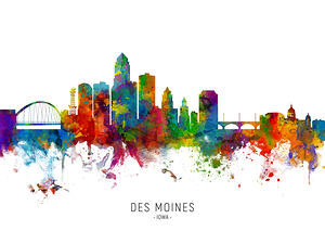 Des Moines Iowa Skyline