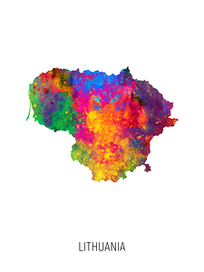 Lithuania Watercolor Map