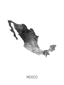 Mexico Watercolor Map