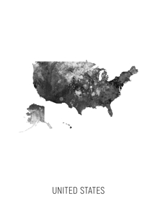 United States Watercolor Map