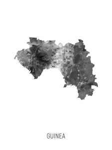 Guinea Watercolor Map