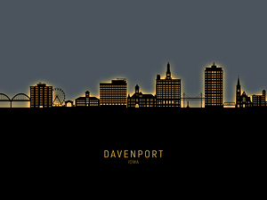 Davenport Iowa Skyline