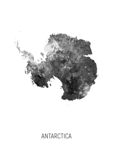 Antarctica Watercolor Map
