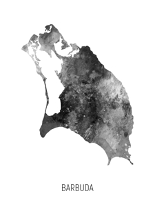Barbuda Watercolor Map