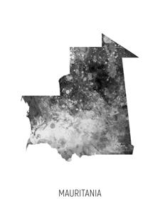 Mauritania Watercolor Map