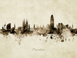 Barcelona Spain Skyline