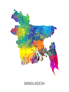Bangladesh Watercolor Map