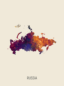 Russia Watercolor Map