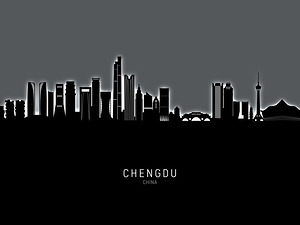 Chengdu China Skyline