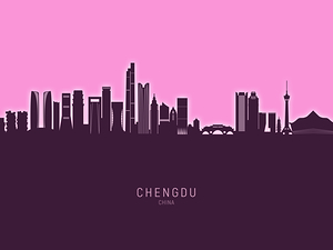 Chengdu China Skyline