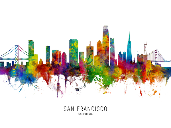 San Francisco California Skyline Print