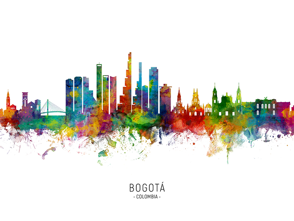Bogota Colombia Skyline Print