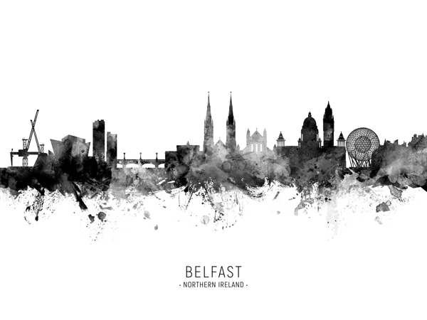 Belfast Northern Ireland Skyline Print