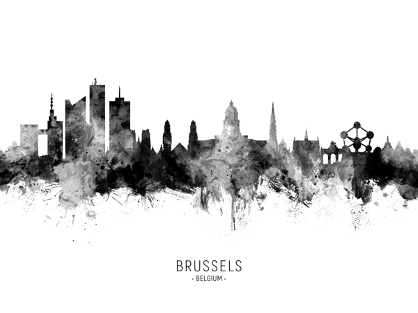 Brussels Belgium Skyline Print