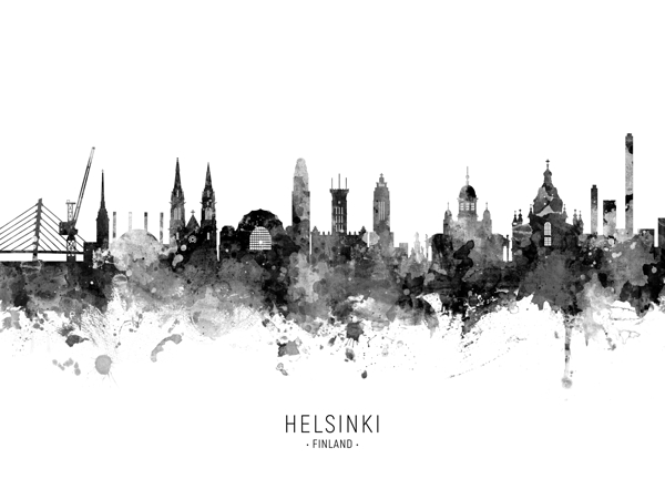 Helsinki Finland Skyline Print