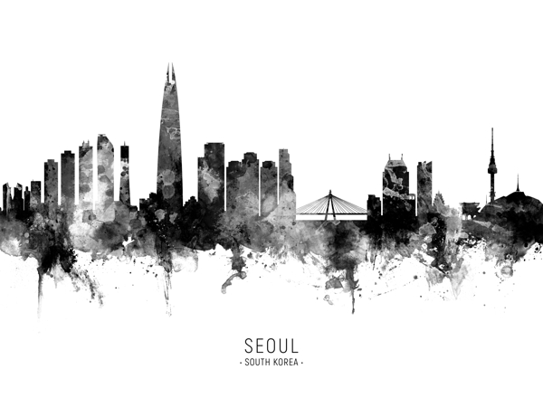 Seoul Skyline South Korea Print