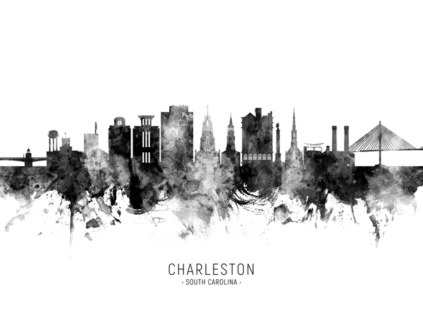 Charleston South Carolina Skyline Print