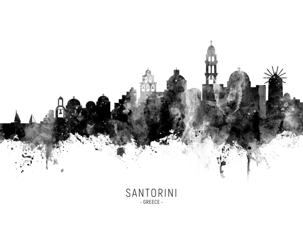 Santorini Skyline Print