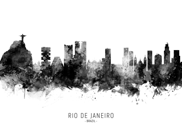 Rio de Janeiro Brazil Skyline Print
