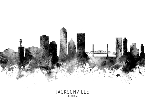 Jacksonville Florida Skyline Print