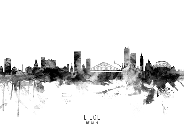 Liege Belgium Skyline Print