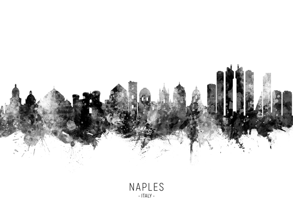 Naples Italy Skyline Print