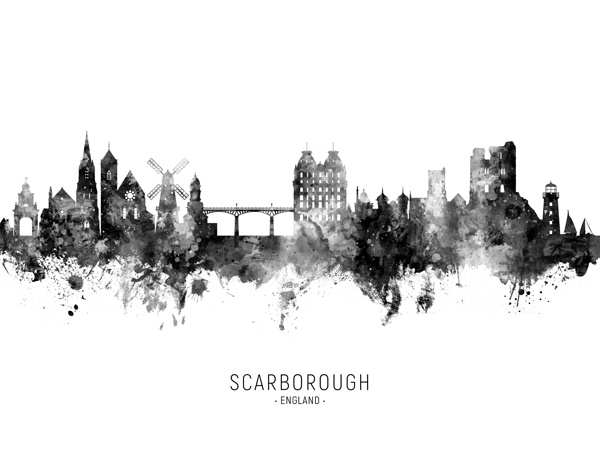 Scarborough England Skyline Print